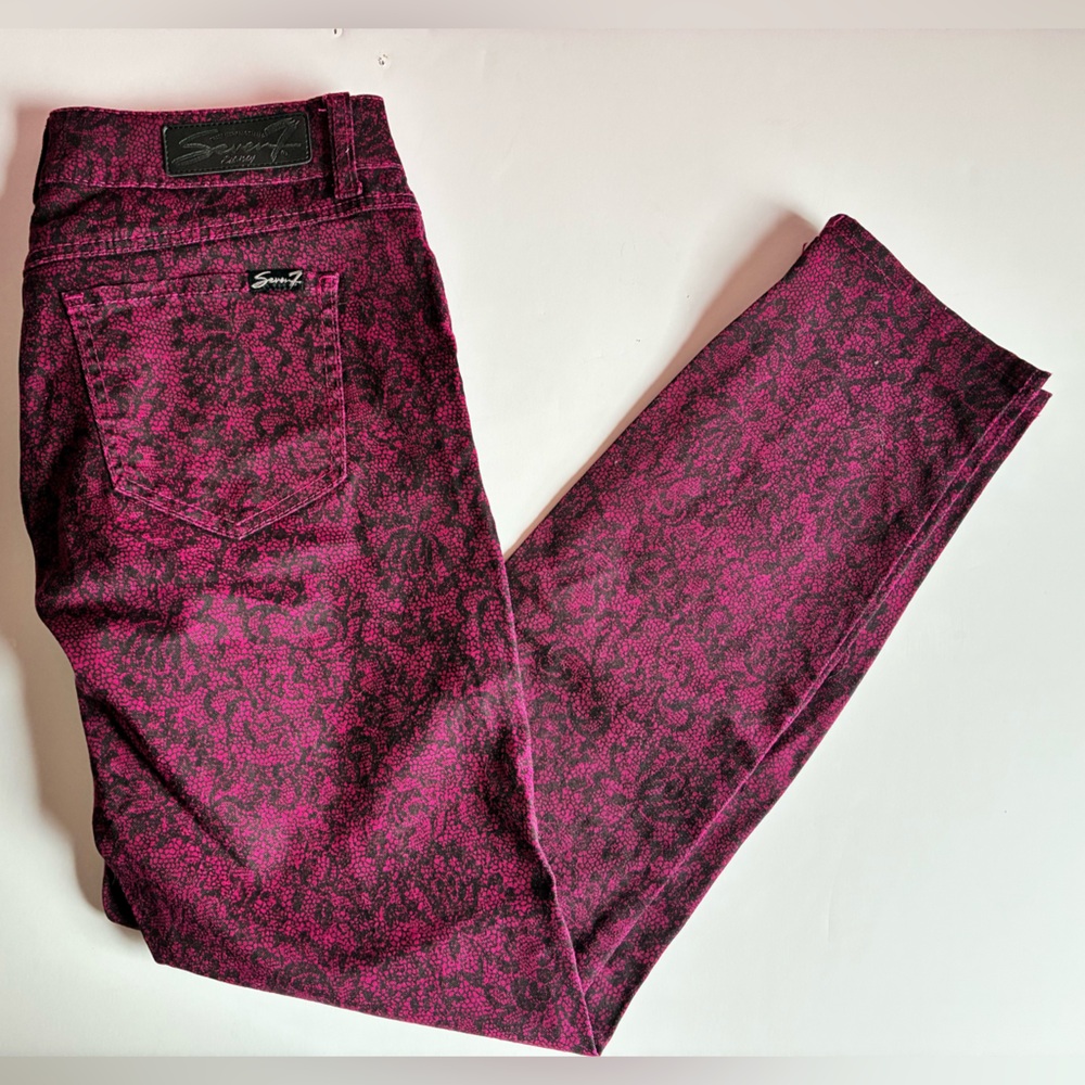 Seven7 | Skinny Damask Lace Print Jeans - Size 6